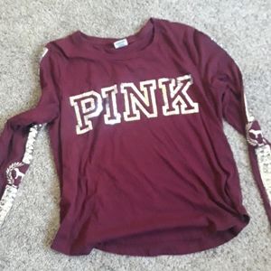 PINK SEQUIN LONG SLEEVE SHIRT